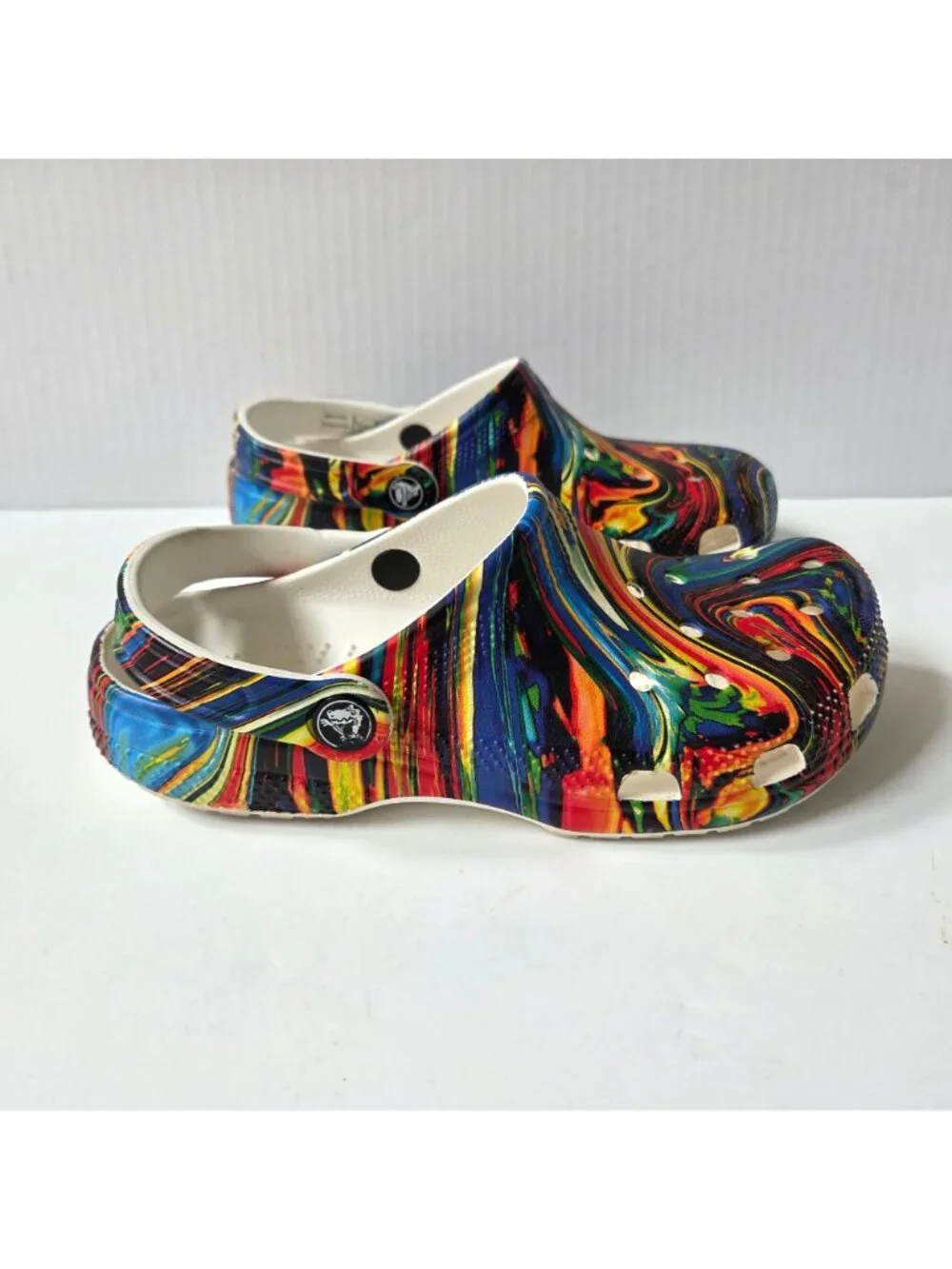 Crocs Shoes J 4 Marbled Tie Dye Out Of This World Rainbow Swirl Comfort Clogs